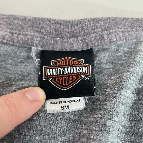 Harley Davidson Women’s V Neck T Shirt Size Small, Grey Sturgis Rally SD 2019 - Picture 4 of 7